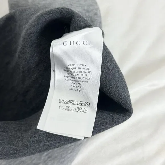 Gucci Children Tiger Floral Printed Grey Cotton Sweater Size 9/12M